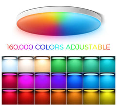 "Tuya Smart WiFi Ceiling Light – 24W RGB Circular Ambient Lamp, App Control, Alexa & Google Home Compatible for Bedroom & Home Decor"