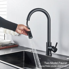 Pull-Out Sensor Black Kitchen Faucet Touch Control