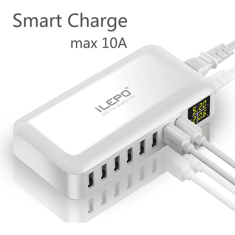 60W 8-Port USB Fast Charger QC3.0 Hub