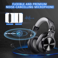 "OneOdio Wired Gaming Headset – Over-Ear 3.5mm Headphones with Detachable Microphone for PC, PS4, Xbox & Computer"