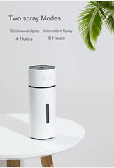 White humidifier with spray mode options on a light background