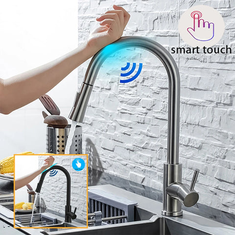 DQOK Kitchen Faucet Pull-Out Sensor Tap