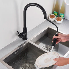 Pull-Out Sensor Black Kitchen Faucet Touch Control