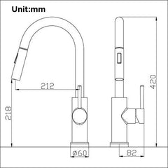 Pull-Out Sensor Black Kitchen Faucet Touch Control