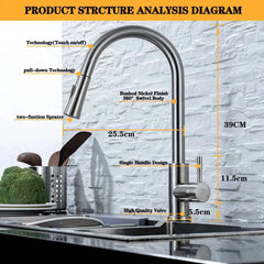 DQOK Kitchen Faucet Pull-Out Sensor Tap