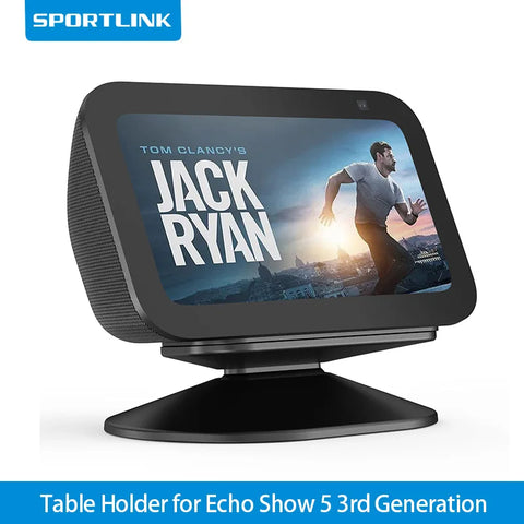 "SPORTLINK Adjustable Magnetic Stand for Echo Show 5 (3rd Gen, 2023) – Tilt Table Holder with Anti-Slip Base, Black"