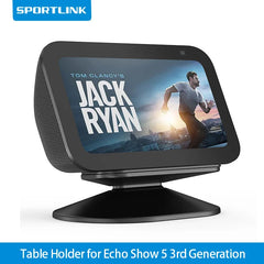 "SPORTLINK Adjustable Magnetic Stand for Echo Show 5 (3rd Gen, 2023) – Tilt Table Holder with Anti-Slip Base, Black"