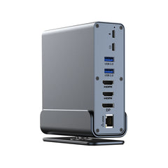 "15-in-1 USB-C Docking Station – Vertical 4K HD Hub with Triple Monitor Support, 1000Mbps RJ45, USB 3.0/2.0, PD 3.0, SD/TF, 3.5mm Audio for MacBook Pro"