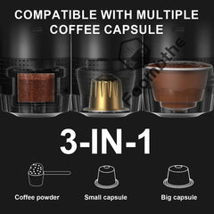 Portable 3-in-1 Electric Espresso Machine – Wireless Coffee Maker for Capsule or Ground
