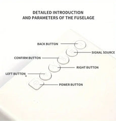 Diagram of a control panel with labeled buttons on a white background