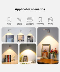 "Wireless Night Light with Motion Sensor – USB LED Wall Lamp for Kitchen, Bedroom, Living Room, and Mural Indoor Lighting"