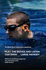 B60S Bone Conduction Earphones 64/32GB MP3 Wireless Open Headset IPX8 Waterproof Headphones