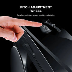 Hand using a pitch adjustment wheel on a screen with text about precision adaptation.