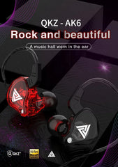 "QKZ AK6 Wired Earphones – 3.5mm HiFi Sound Quality Gaming Headset, Bass-Boosted Earbuds for Gamers"