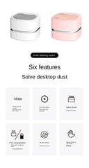 Mini Wireless Electric Desktop Vacuum Cleaner – Handheld Keyboard & Ash Dust Remover