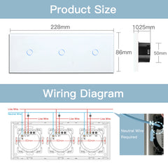 BSEED WiFi Smart Touch Light Switch EU Standard