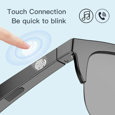 Smart Bluetooth V5.3 Sunglasses – HIFI Audio Glasses with Built-In Headphones & UV Protection