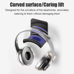 Headphones with a curved surface and lifting mechanism on a white background
