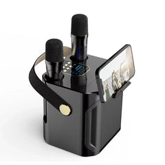 "High-Power Bluetooth Karaoke Speaker – Portable Boombox with Dual Microphones, 360° Stereo, Waterproof Wireless Subwoofer"