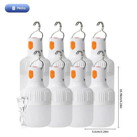 "2pcs Rechargeable LED Emergency Lights – Portable Indoor/Outdoor Flashing Lights for Barbecue, Tent, Camping with Battery"