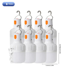 "2pcs Rechargeable LED Emergency Lights – Portable Indoor/Outdoor Flashing Lights for Barbecue, Tent, Camping with Battery"