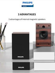 Philips SPA20 Bluetooth Speaker – 360° Wireless Stereo Sound for Laptop, PC, MacBook