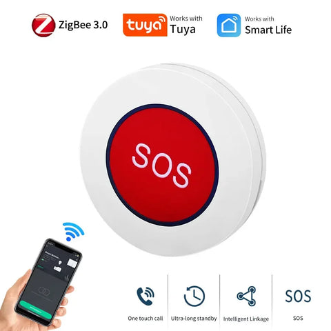 Smart Tuya ZigBee SOS Button Sensor Alarm
