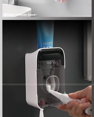 MENGNI Automatic Toothpaste Dispenser – Wall-Mounted Toothbrush Holder