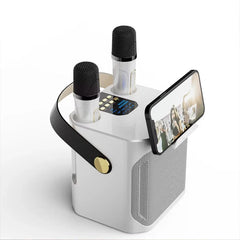 "High-Power Bluetooth Karaoke Speaker – Portable Boombox with Dual Microphones, 360° Stereo, Waterproof Wireless Subwoofer"
