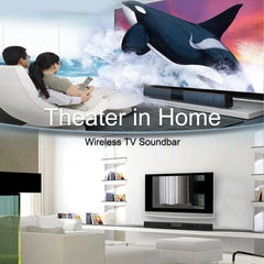"Bluetooth 5.3 Soundbar Speakers – Stereo Surround Sound Home Theater with Remote Control, RCA, AUX & TF Card Support"