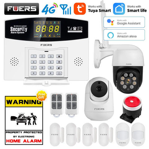 Fuers Tuya Smart 4G GSM Wi-Fi Burglar Alarm System