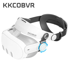 White VR headset with black strap and KKCOBVR branding on a white background
