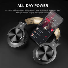 "OneOdio Fusion A70 Wireless Bluetooth Headphones – Bluetooth 5.2 Over-Ear Hi-Res Audio, 72H Playtime, Professional Studio Monitor"