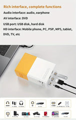 Multifunctional adapter with various ports on a white surface