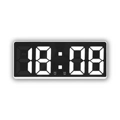 "Curved Mirror LED Alarm Clock with Temperature Display"