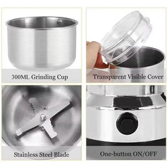 Compact Coffee Bean & Spice Grinder – Ultra-Fine Electric Crusher for Wet and Dry Ingredients