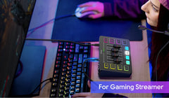 FIFINE AmpliGame SC3 Gaming Audio Mixer – 4-Channel RGB Interface with XLR Mic Input for Streaming, Podcast & Game Voice Control