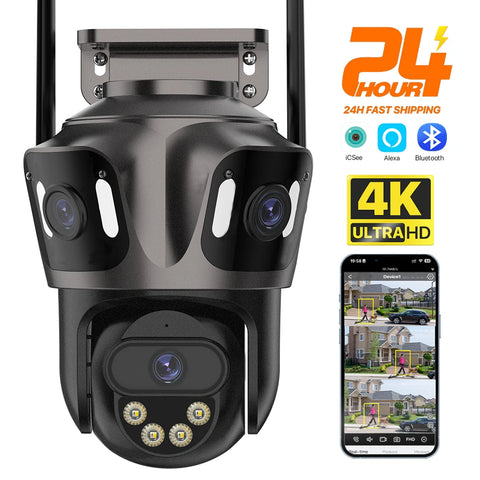 4K Dual Lens PTZ Wi-Fi Outdoor Camera with AI Detection
