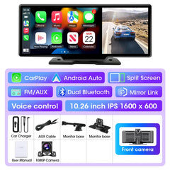 11.26" 4K Dash Cam with Carplay & Android Auto
