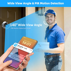 Smart 3MP Mini Peephole Door Camera with Wi-Fi & Motion Detection