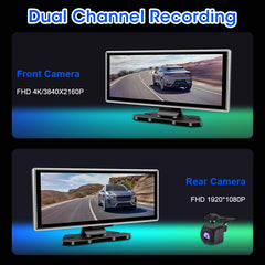 11.26" 4K Dash Cam with Carplay & Android Auto