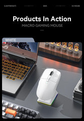 "Attack Shark X6 PAW3395 Gaming Mouse – Tri-Mode Bluetooth/2.4G/Wired, RGB, Macro Support, Magnetic Charging Base"