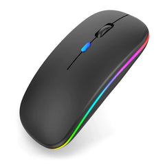 "Bluetooth & 2.4G Wireless Mouse – Rechargeable, Luminous Portable Mouse for Tablet, Phone, Computer & Laptop"