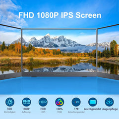 "HOESD.a 15.6'' Portable Gaming Monitor – 1080P, 300cd/m² Extended Display for Laptop, Phone, Switch, Xbox, PS4/PS5, PC, Mini PC"