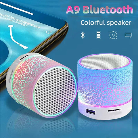 Wireless Bluetooth 4.1 Mini Speaker A9 – Portable Subwoofer with Dazzling LED Effects and TF Card Slot