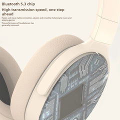 Close-up of a headset with Bluetooth 5.3 chip feature text