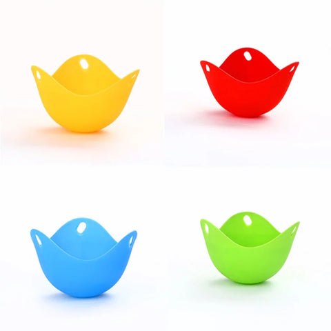 Four colorful bird-shaped bowls in yellow, red, blue, and green on a white background.