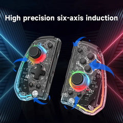 KS40 Wireless Transparent Joy-Pad – LinYuvo LED Switch Controller with Turbo for Nintendo NS/OLED/Lite
