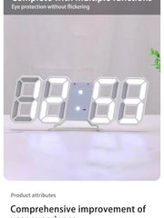 Voice-Activated 3D Luminous Digital Clock – Simple Fashion Silent Alarm Desktop Clock