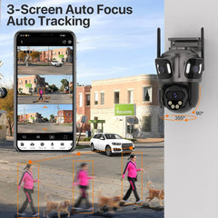 4K Dual Lens PTZ Wi-Fi Outdoor Camera with AI Detection